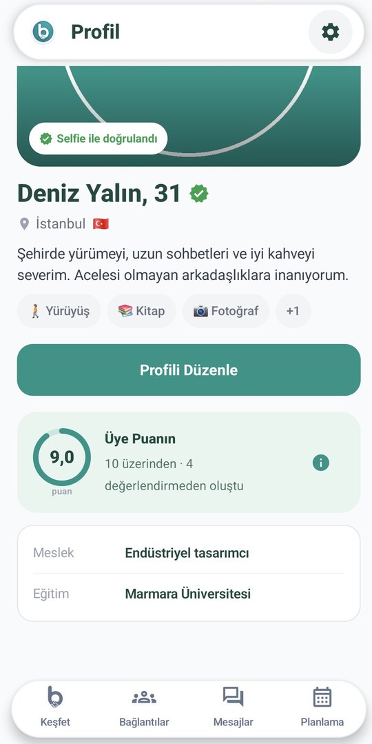 Bana Güven — selfie ile doğrulanmış profil ve üye puanı